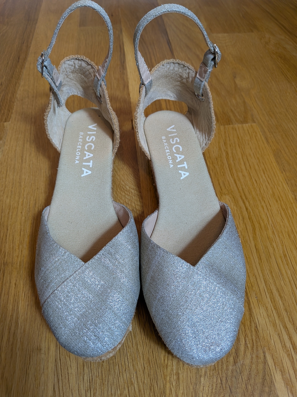 Viscata Barcelona Metallic Wedge Espadrille Sandals
